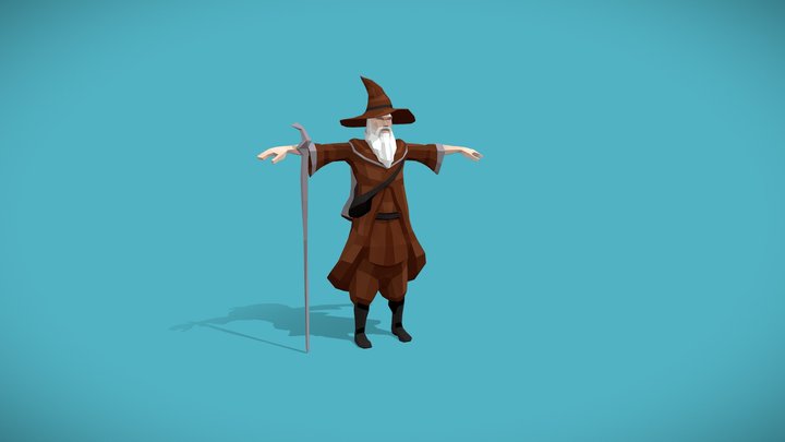 Poly-Art Wizard Medieval Fantasy