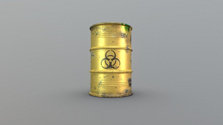 Atomic Waste Barrel 3D Model