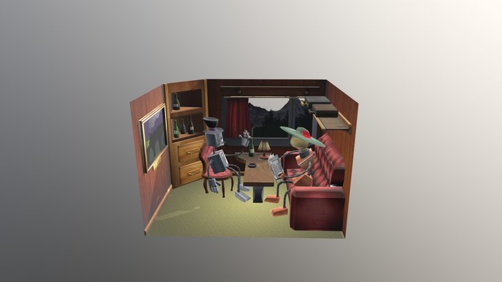 Train Cabin 3D Model