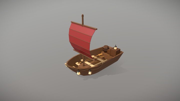 Lowpoly Boat 3D Model