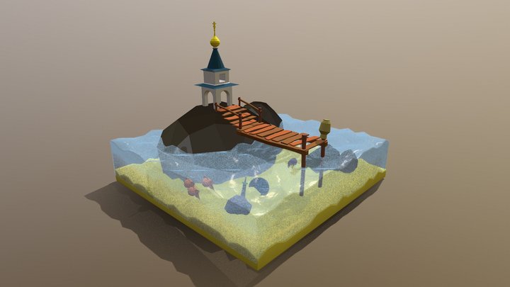 Russian Orthodox сhurch (low poly) 3D Model