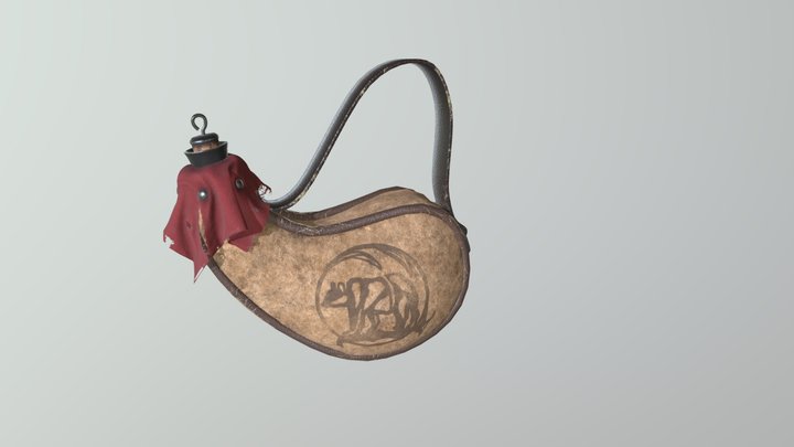 Game Ready Pocket Flask 3D Model