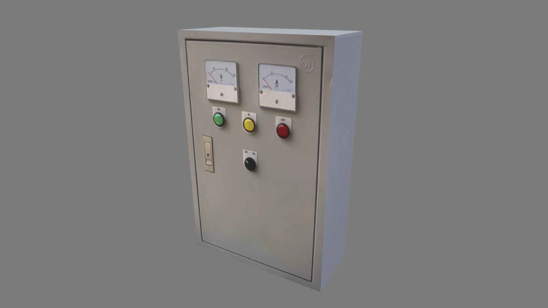 3D model Electrical cabinet 06 - This is a 3D model of the Electrical cabinet 06. The 3D model is about a white rectangular object with buttons and a screen.