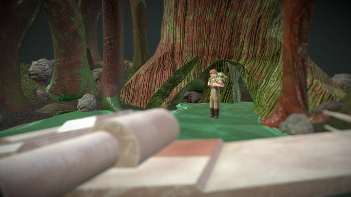 Luke and Yoda Training Scene 3D Model