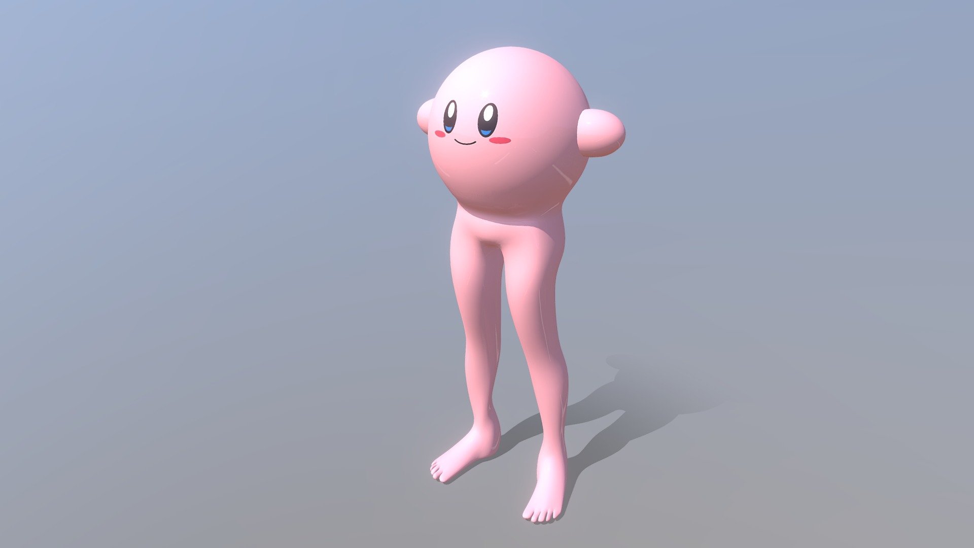 Kirby with Legs - 3D model by Maxwell Walton (@MaxwellWalton) .