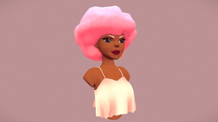Pastel Afro 3D Model