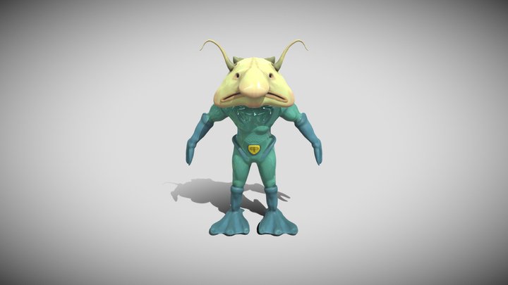 Blob Fish Man 3D Model
