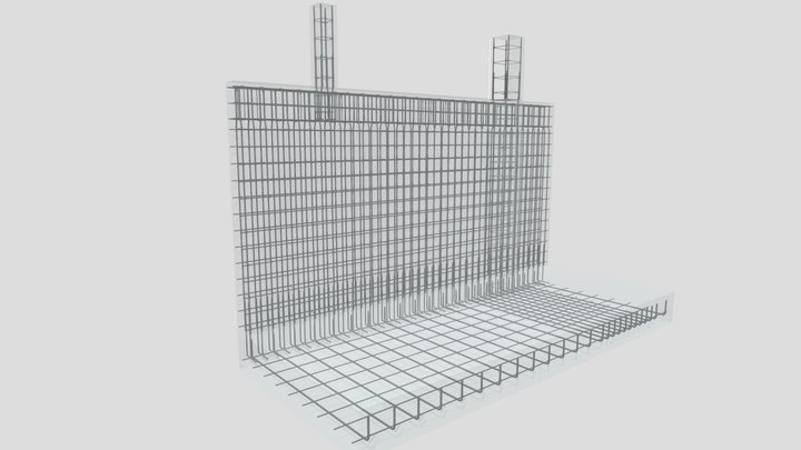 Muro de carga y pilares 3D Model