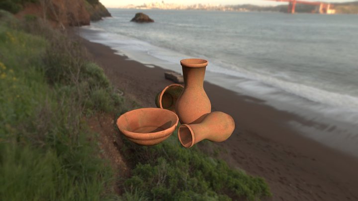 Low-Poly Pots 3D Model