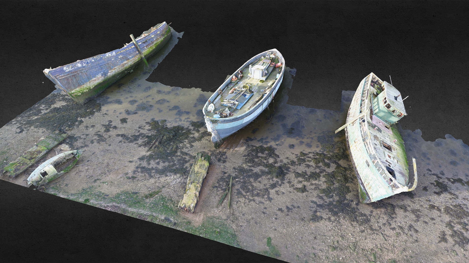 3D model Plymouth Boats - This is a 3D model of the Plymouth Boats. The 3D model is about a group of boats on the water.