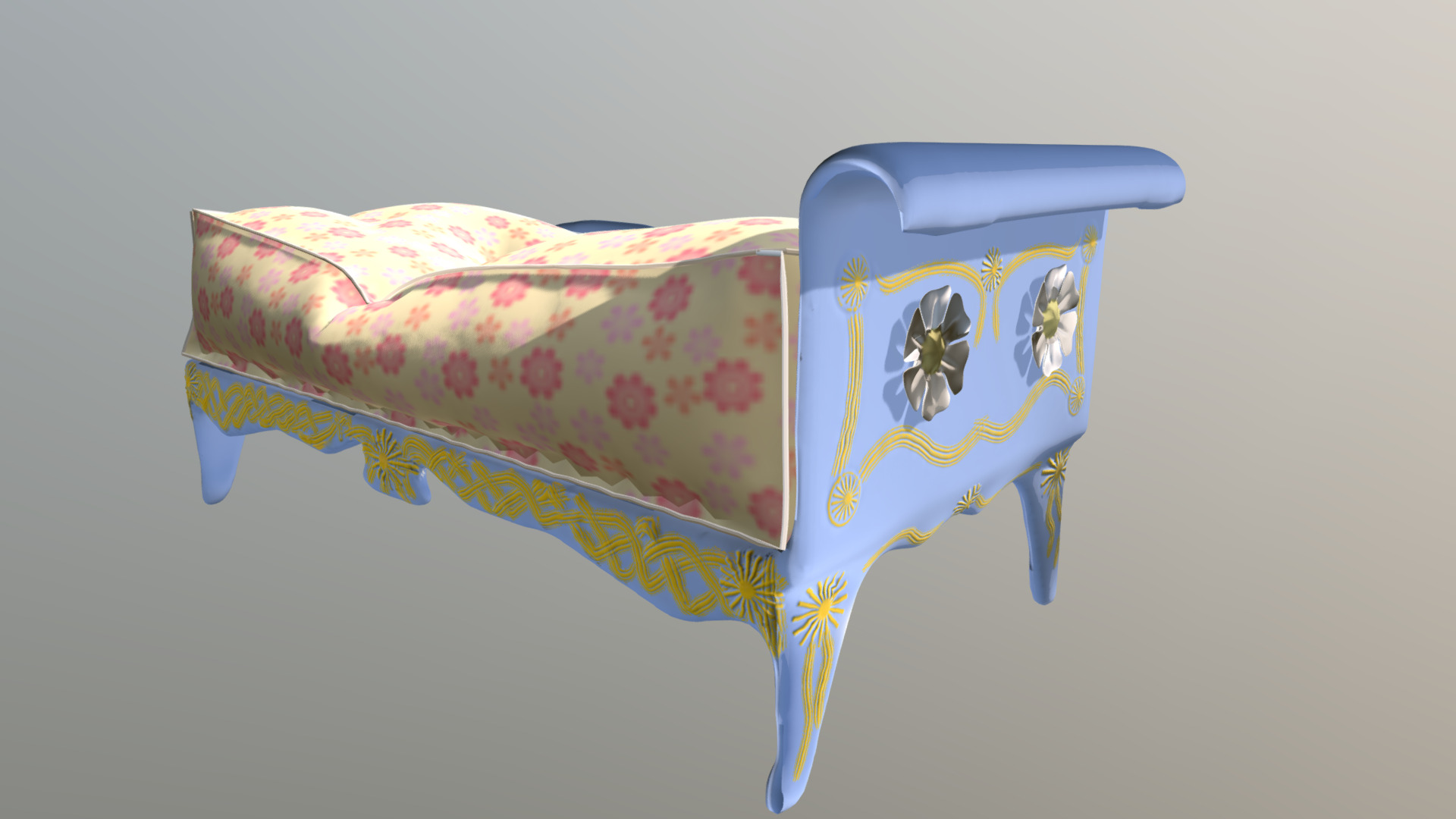 3D model Luxurious Chaise Longue - This is a 3D model of the Luxurious Chaise Longue. The 3D model is about a pair of colorful underwear.