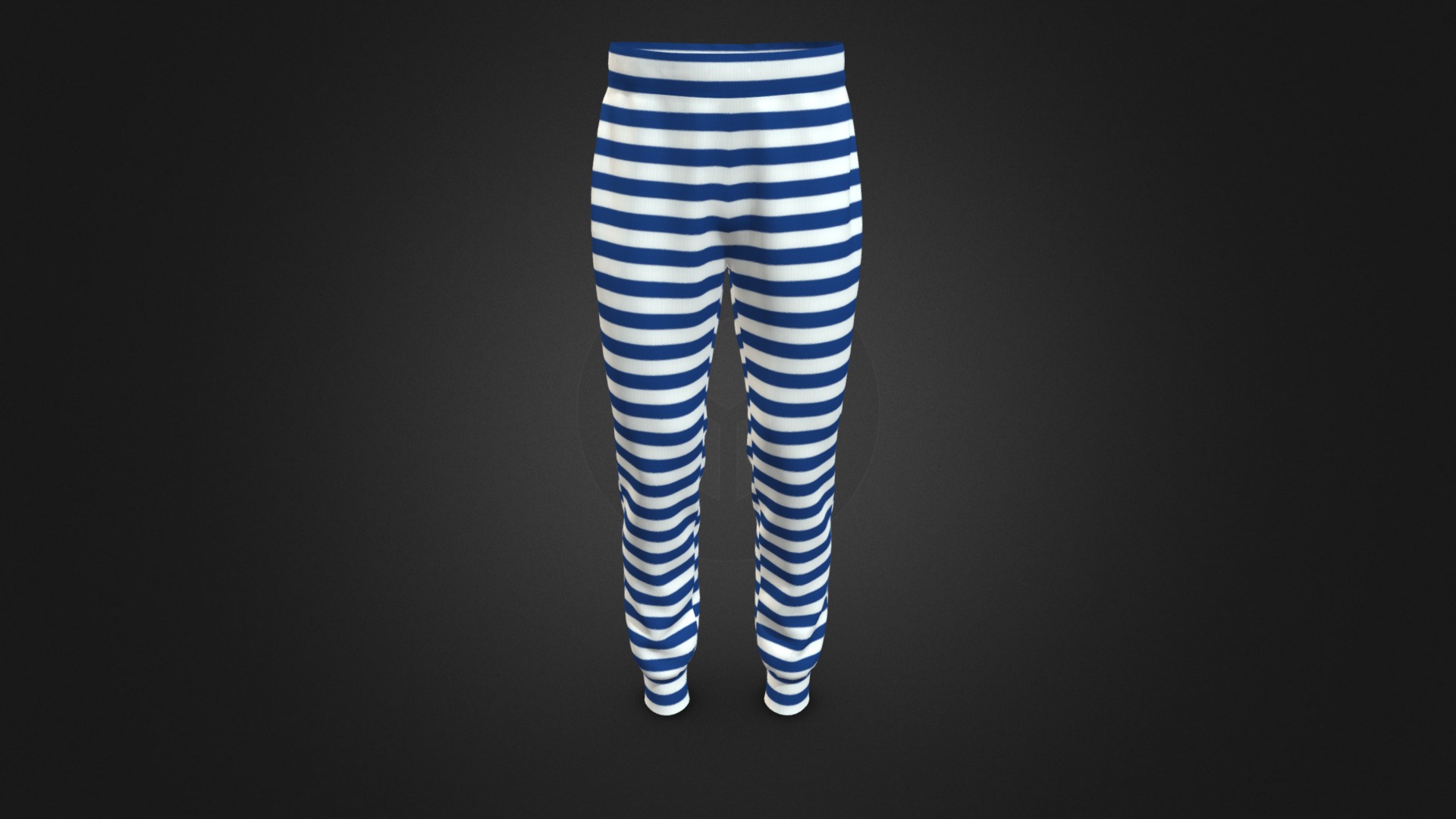 3D model Jogger pants - This is a 3D model of the Jogger pants. The 3D model is about a close-up of some blue and white striped objects.