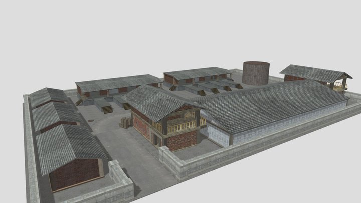 warehouse. abandoned warehouse. postapocalypse. 3D Model