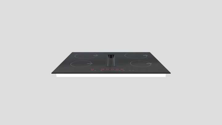 Realistic Induction Stove With Integrated Hood