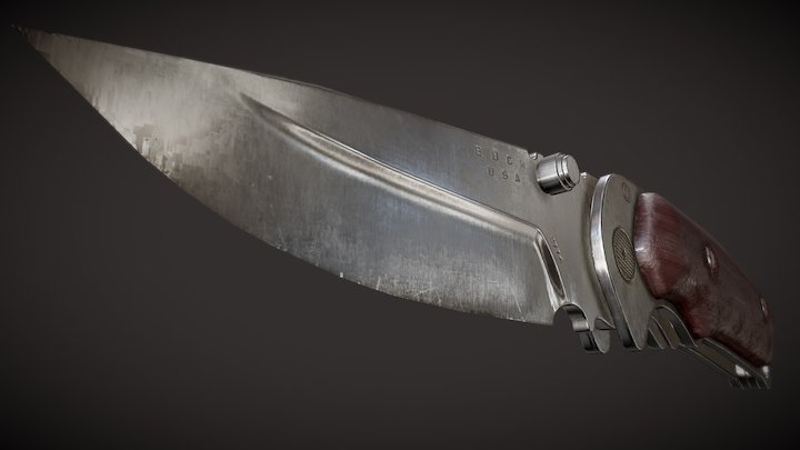 Buck Alpha Hunter Knife 3D Model