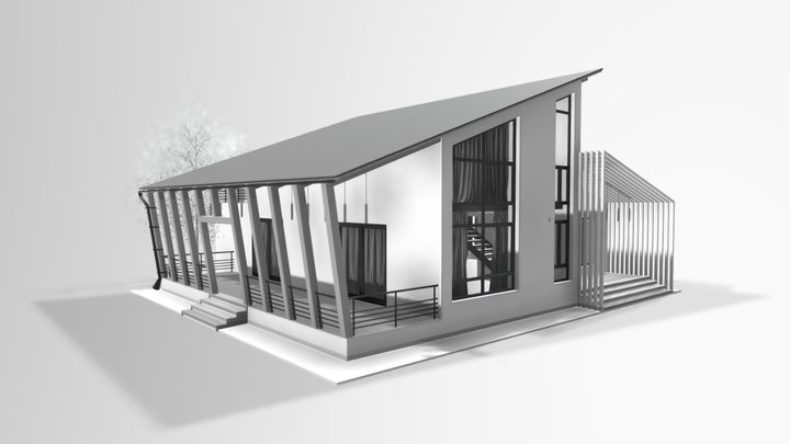 Modern House_Tree V1 3D Model
