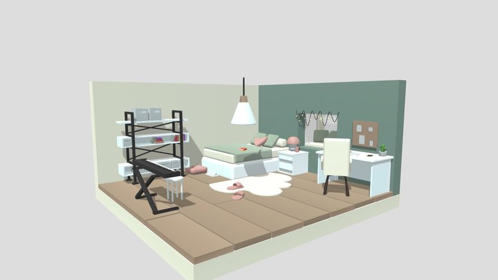 Diorama d'une chambre 3D Model