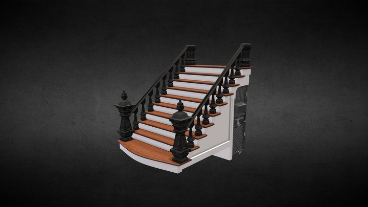 Stair middle of house 3D Model