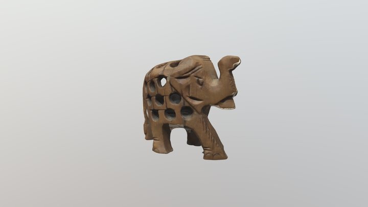 Wooden Elephant 3D Model