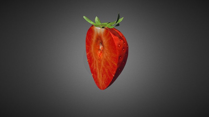 Strawberry (Half) 3D Model