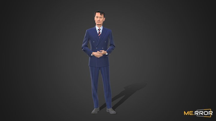 [Game-ready] Asian Man Scan_Posed 12 3D Model