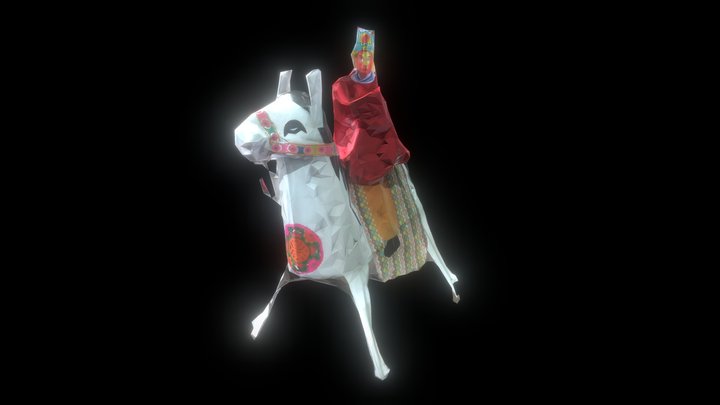 白紙馬 3D Model