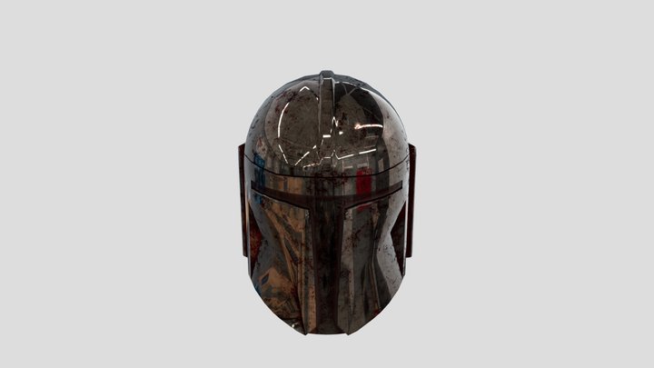 Mandalorian Helmet (bloody) 3D Model