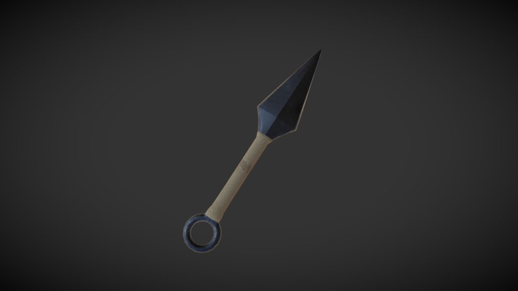 Ninja Kunai Knife (low-poly game weapon)