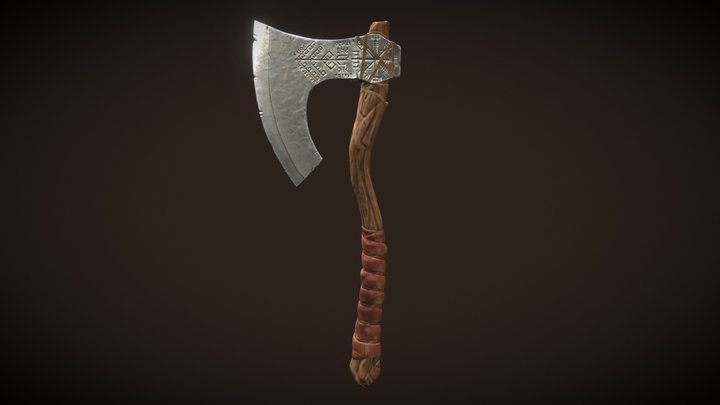 Nordic Viking Axe 3D Model