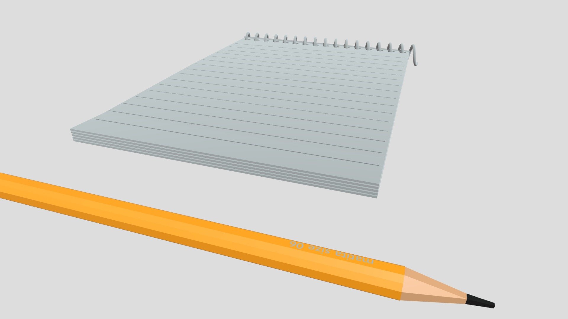 pencil and notepad Download Free 3D model by odessey [01f2ac9
