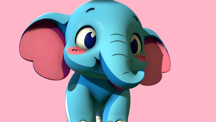 Cutie Elephant – Stylized Cartoon Animal – Free 3D Model STL