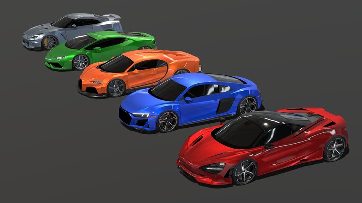 Supercars Lowpoly Pack 3D Model