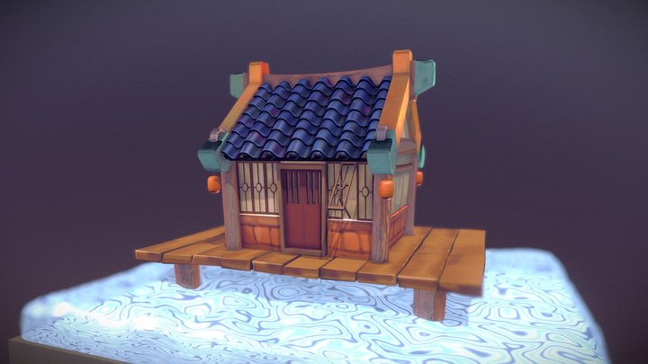Cartoon wooden house 3D Model