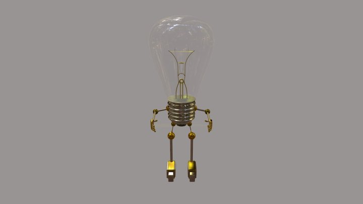 Lightbulb Man 3D Model