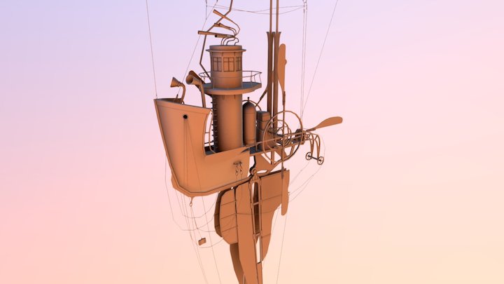 Flying Ship Machine 3D Model