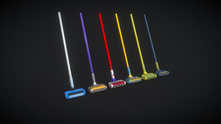 Vacuum Cleaner with Multiple Texture Sets 3D Model