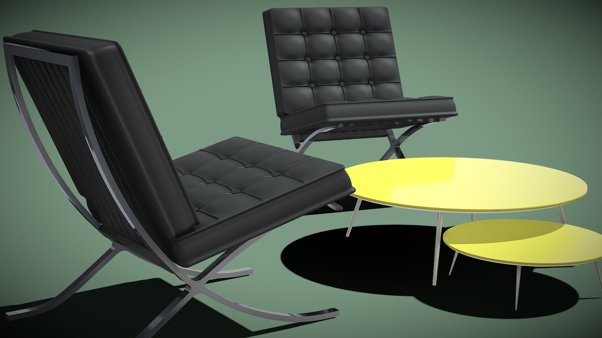 Barcelona Eames chairs 3D model by Quarks [01f8f6d] Sketchfab