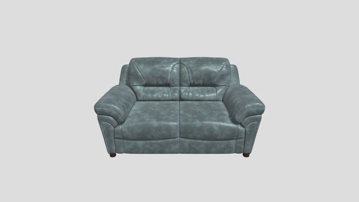 2 Seater Faux Leather Sofa 3D Model