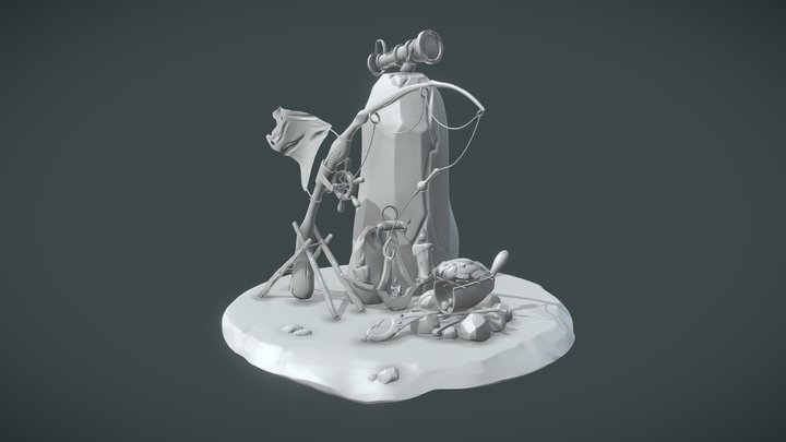 The Fishermans Campsite - Sculpting Diorama 3D Model