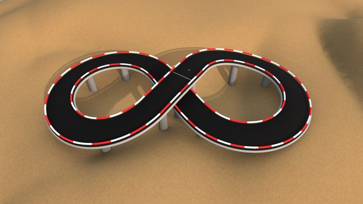 Mini Race Track: Figure 8 3D Model