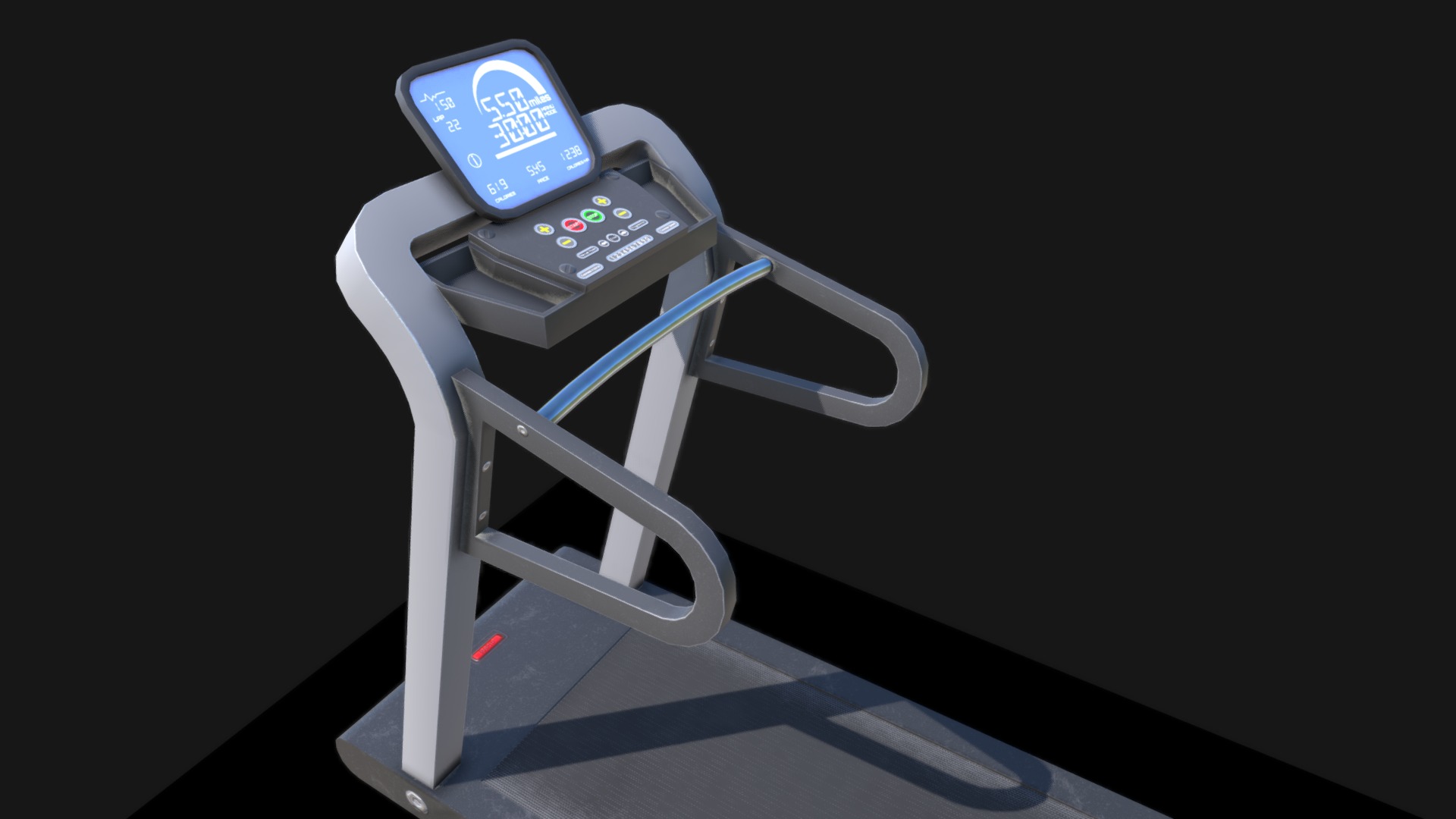 3D model Treadmill (LowPoly) - This is a 3D model of the Treadmill (LowPoly). The 3D model is about a machine on the counter.