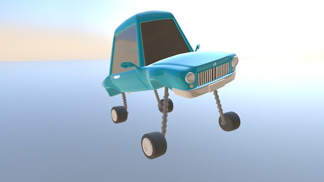 AS Cartoon Car Rigged 3D Model