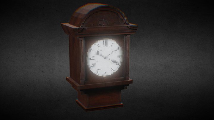 PSX Low-Poly Victorian Clock 3D Model