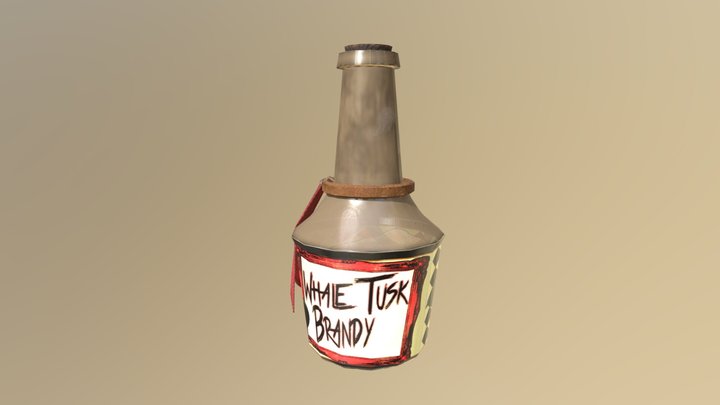 Whale Tusk Brandy Bottle prop 3D Model