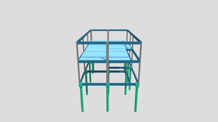 Projeto estrutural - Galpão comercial 3D Model