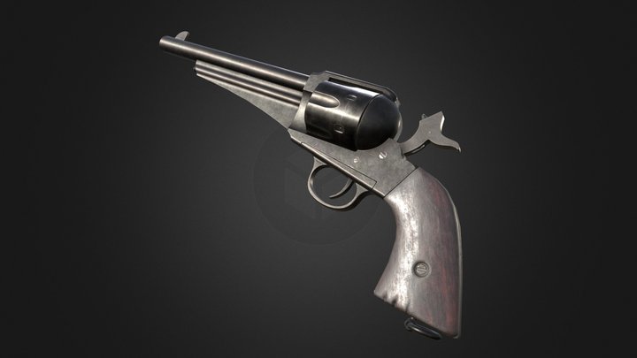 Remington 1875 Revolver - Low Poly 3D Model