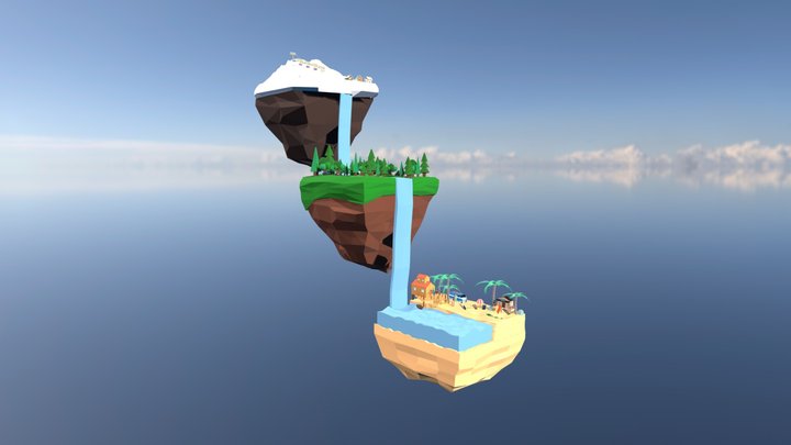 Utopia - Lowpoly Islands 3D Model