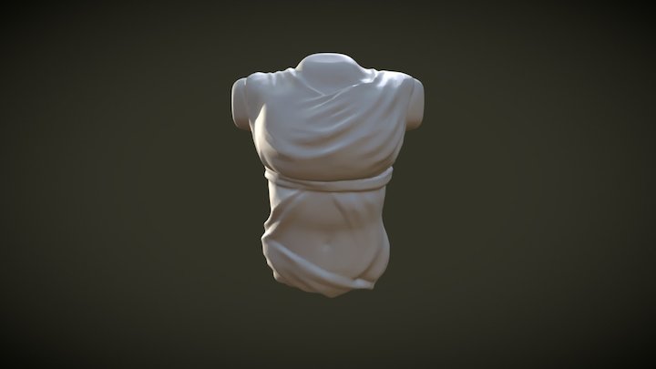 Winged Figure Of Samothrace Inspired Drapery 3D Model