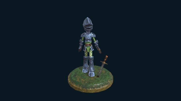 Low Poly Knight 3D Model