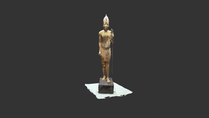 Wooden Statue Of King In White Crown Model 1 3D Model